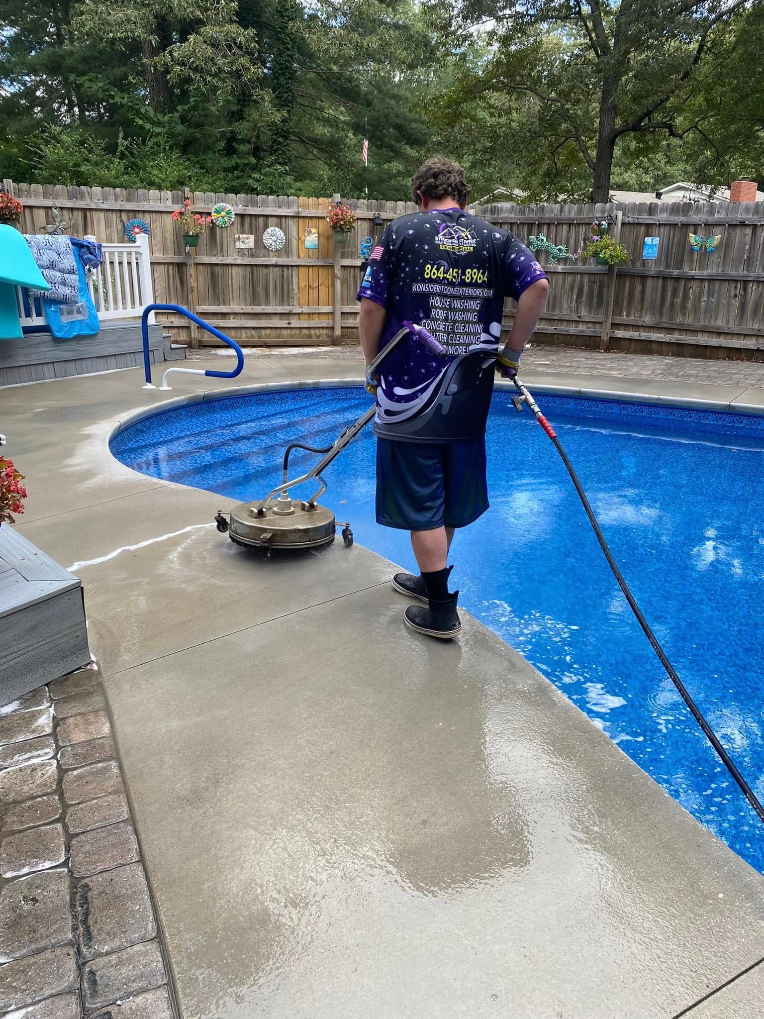 kid crew pool deck cleaning